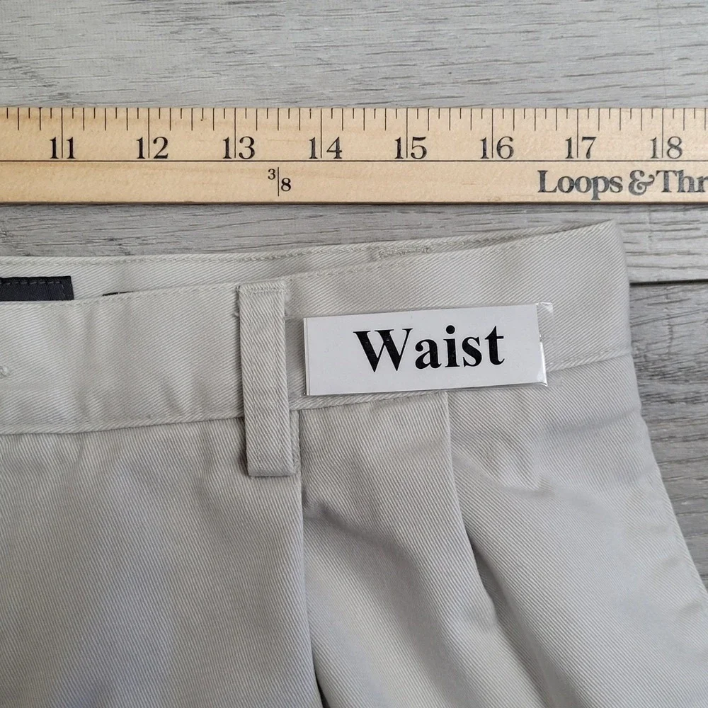 Eddie‎ Bauer Pants Mens 36x32 Ivory Khaki Wrinkle-Resistant Pleated Chino Preppy